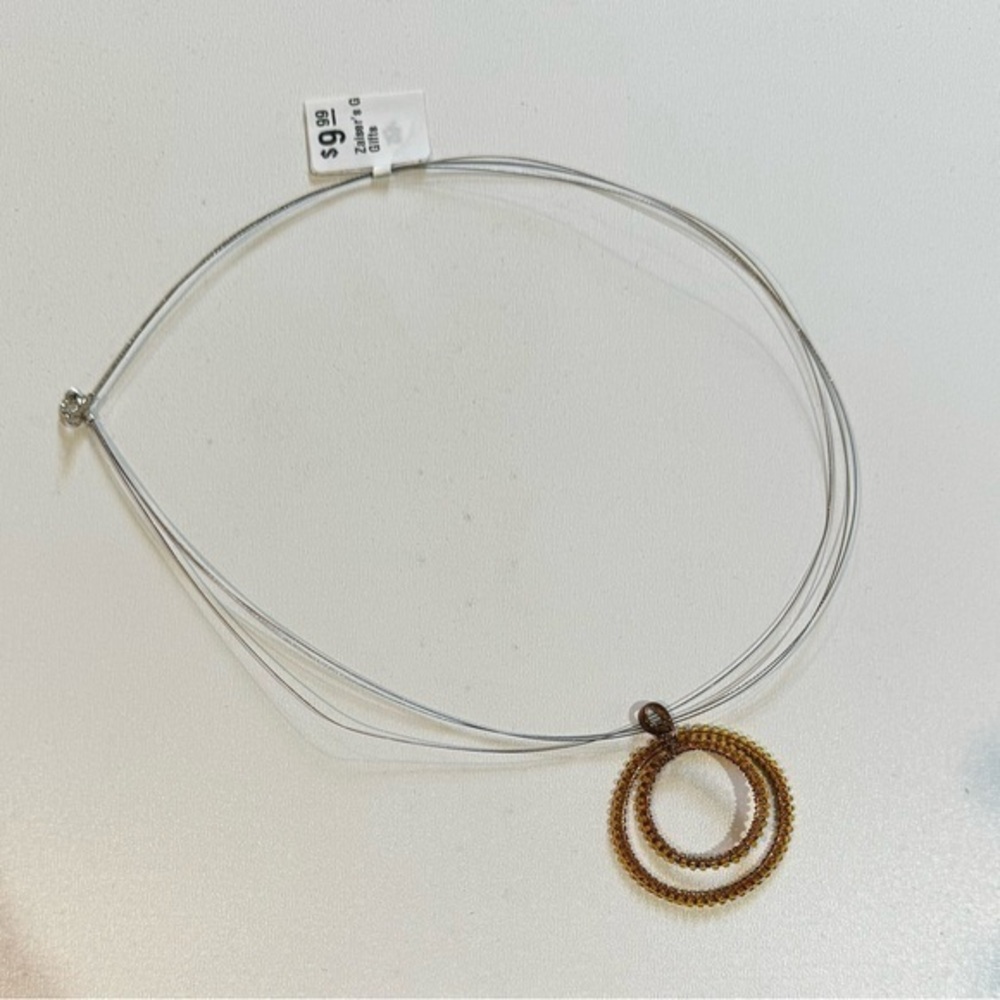 NWT 18” Necklace Triple Strand with Circle Pendant